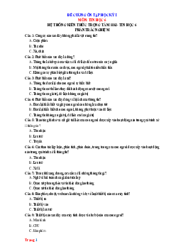 Đề cương ôn tập học kỳ 1 Tin Học 6 năm 2022-2023