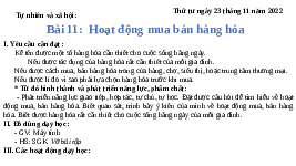 Giáo án điện tử Tự nhiên và Xã hội 2 Bài 11 Kết nối tri thức: Hoạt động mua bán hàng hoá
