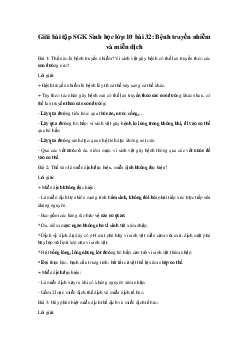 Giải bài tập SGK Sinh học lớp 10 bài 32: Bệnh truyền nhiễm và miễn dịch | Kết nối tri thức