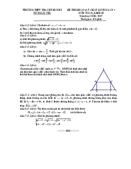 Đề thi khảo sát chất lượng Toán 10 năm học 2016 – 2017 trường THPT Thạch Thành 1 – Thanh Hóa lần 4