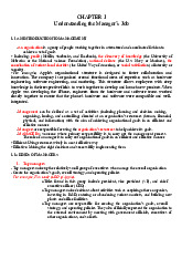 CHAPTER 1 Understanding the Manager’s Job môn Principle of Management | Trường Đại học Quốc tế, Đại học Quốc gia Thành phố Hồ Chí Minh