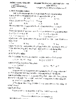 Đề kiểm tra học kỳ 1 Toán 6 năm 2017 – 2018 phòng GD&ĐT Vĩnh Yên – Vĩnh Phúc