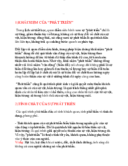 Tóm tắt lý thuyết "Nguyên lý về sự phát triển"