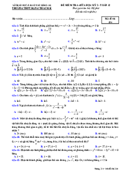 Đề giữa kỳ 2 Toán 12 năm 2023 – 2024 trường THPT Đặng Thai Mai – Nghệ An