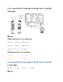 Giải VBT Toán lớp 3 : Bài 24 Luyện tập trang 50, 51 | Cánh diều