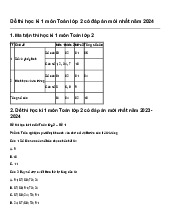 Đề thi học kì 1 môn Toán lớp 2 có đáp án mới nhất năm 2024