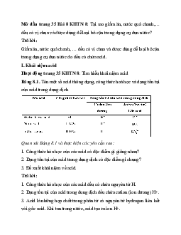 Giải Khoa học tự nhiên 8 bài 8: Acid | Kết nối tri thức
