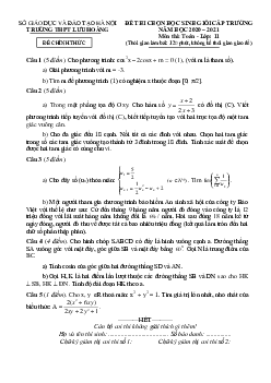 Đề thi HSG Toán 11 năm 2020 – 2021 trường THPT Lưu Hoàng – Hà Nội