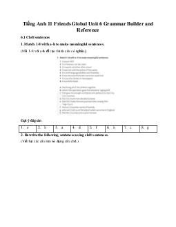 Giải Tiếng Anh 11 Unit 6 Grammar Builder and Reference | Friends Global