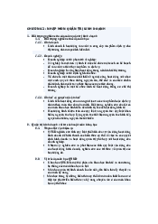 Lý thuyết chương 1+ 2  - Quản trị kinh doanh| Đại học Kinh Tế Quốc Dân