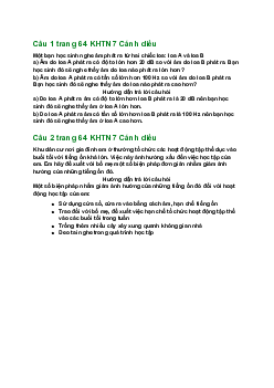 Giải SGK Khoa học tự nhiên 7 Bài tập Chủ đề 5| Cánh diều