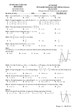 Đề thi thử tốt nghiệp THPT năm 2020 môn Toán sở GD&ĐT Bình Thuận