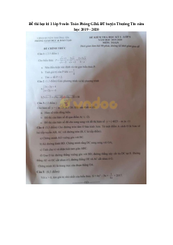 Đề thi học kì 1 lớp 9 môn Toán Phòng GD&ĐT huyện Thường Tín năm học 2019 - 2020