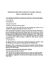 Nội dung ôn tập cuối kì môn Cơ sở văn hóa Việt Nam | Trường Đại học Công nghiệp Thành phố Hồ Chí Minh