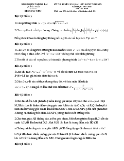 Đề thi tuyển sinh lớp 10 THPT chuyên năm học 2017 – 2018 môn Toán sở GD và ĐT Quãng Ngãi