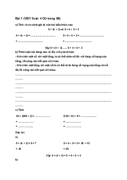 Vở bài tập Toán lớp 4 trang 88 Bài 35: Luyện tập Cánh diều