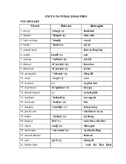Từ vựng Tiếng Anh lớp 9 Unit 9 Natural Disasters