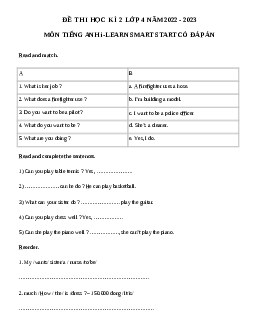 Đề thi tiếng Anh lớp 4 học kì 2 i-Learn Smart Start số 4