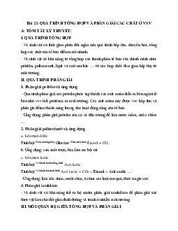 Tóm tắt lý thuyết Sinh học 10 bài 23: Quá trình tổng hợp và phân giải các chất ở vi sinh vật