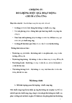 Bài giảng chương IV: Đo lường hiệu quả hoạt động chuỗi cung ứng | Trường Đại học Kinh tế và Quản trị Kinh doanh, Đại học Thái Nguyên
