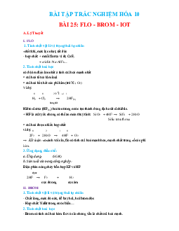 Trắc nghiệm flo-brom-iot (có đáp án)