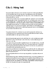 Bài ghi phần Hàng hoá môn Kinh tế chính trị | Đại Học Hà Nội