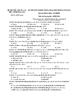 Đề thi thử theo cấu trúc Đề minh họa 2021 môn Sinh học có đáp án số 6