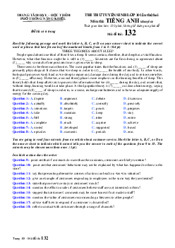 Thi thử tuyển sinh lớp 10 lần thứ 2 môn thi Tiếng Anh chuyên THPT năng khiếu