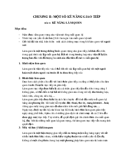 Tài liệu Kỹ năng làm quen trường Cao đẳng Bách khoa Nam Sài Gòn | Tài liệu môn Kỹ năng giao tiếp
