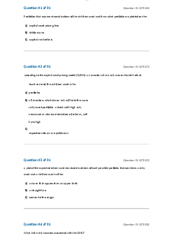 Reading 50 Portfolio Risk and Return Part II