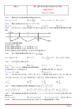 TOP 10 đề thi thử THPT QG 2020 Toán -Tập 4 (có đáp án và lời giải chi tiết)