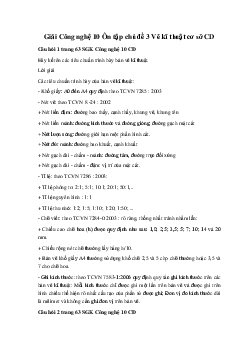 Giải Công nghệ 10 Ôn tập chủ đề 3 Vẽ kĩ thuật cơ sở CD
