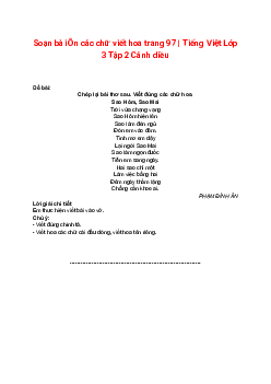 Soạn bài Ôn các chữ viết hoa trang 97 | Tiếng Việt Lớp 3 Tập 2 Cánh diều