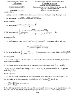 Đề thi HSG tỉnh Toán 11 THPT năm 2018 – 2019 sở GD&ĐT Nghệ An (Bảng A)
