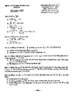 Đề kiểm tra học kỳ 1 Toán 9 năm 2019 – 2020 phòng GD&ĐT Quận 12 – TP HCM