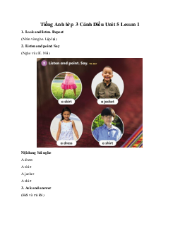 Tiếng Anh lớp 3 Explore Our World Unit 5 Cool clothes Lesson 1