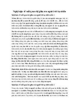 Nghị luận về mối quan hệ giữa con người với tự nhiên | Văn mẫu 11 Chân trời sáng tạo