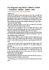 Cân bằng phản ứng FeSO4 + KMnO4 + H2SO4 → Fe2(SO4)3 + MnSO4 + K2SO4 + H2O