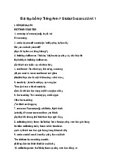 Bài tập bổ trợ Tiếng Anh 7 Global Success có đáp án