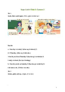 Giải Tiếng Anh lớp 4 Unit 3: Lesson 2 | Global Success