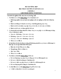 Bài tập tổng hợp Nguyên lý kế toán
