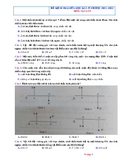Đề kiểm tra giữa học kỳ 2 năm học 2021-2022 môn vật lí (có lời giải)
