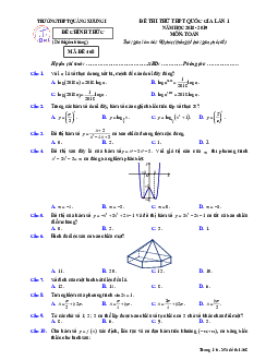 Đề thi thử Toán THPT Quốc gia lần 1 năm 2018 – 2019 trường Quảng Xương 1 – Thanh Hóa