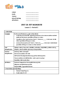 Unit 14: My bedroom | Giáo án Tiếng Anh 3 | Global Success