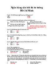 Ngân Hàng Câu Hỏi Trắc Nghiệm Thi Môn Tư tưởng Hồ Chí Minh | Đại học Bách Khoa Hà Nội