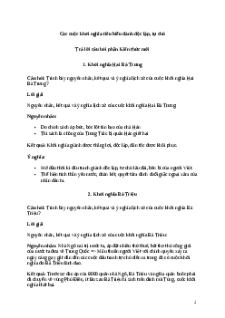 Giải Lịch Sử 6 Bài 15: Các cuộc khởi nghĩa tiêu biểu dành độc lập, tự chủ | Cánh diều