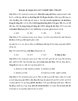 99 câu hỏi trắc nghiệm về sắt và hợp chất của sắt Có đáp án