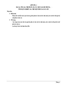 Chuyên đề tìm giá trị phân số của một số cho trước, tìm một số biết giá trị một phân số của nó Toán 6