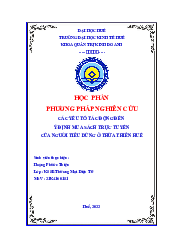 Tiểu luận cuối kì - Quản trị kinh doanh | Trường Đại học Kinh tế, Đại học Huế