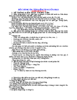 Đề cương ôn tập giữa HK2 Địa lí 8 năm 2022-2023